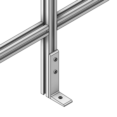 34-030-3SS MODULAR SOLUTIONS FLOOR FASTENING ALUMINUM BRACKET WITH STAINLESS STEEL HARDWARE 30MM X 140MM